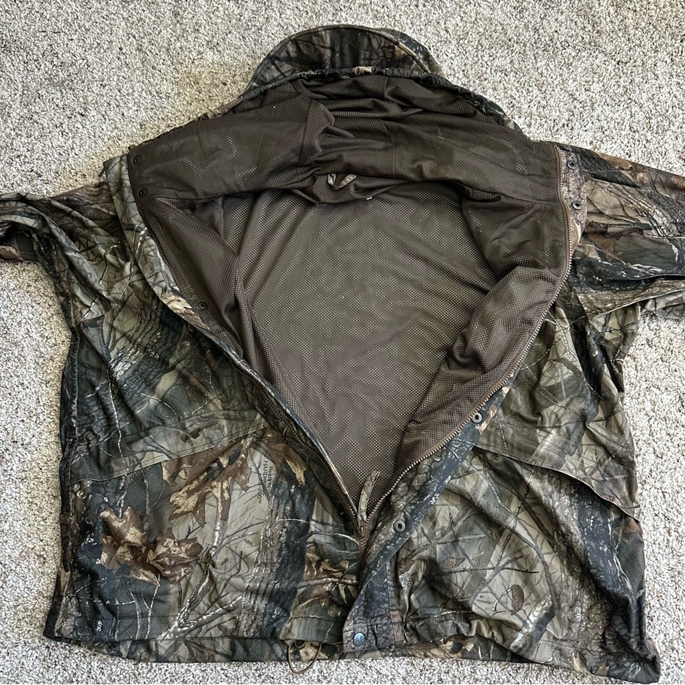 Pella Realtree Hardwoods Camo Full Zip Jacket Vintage Mens Size 2X REG Mesh Line - Picture 10 of 15
